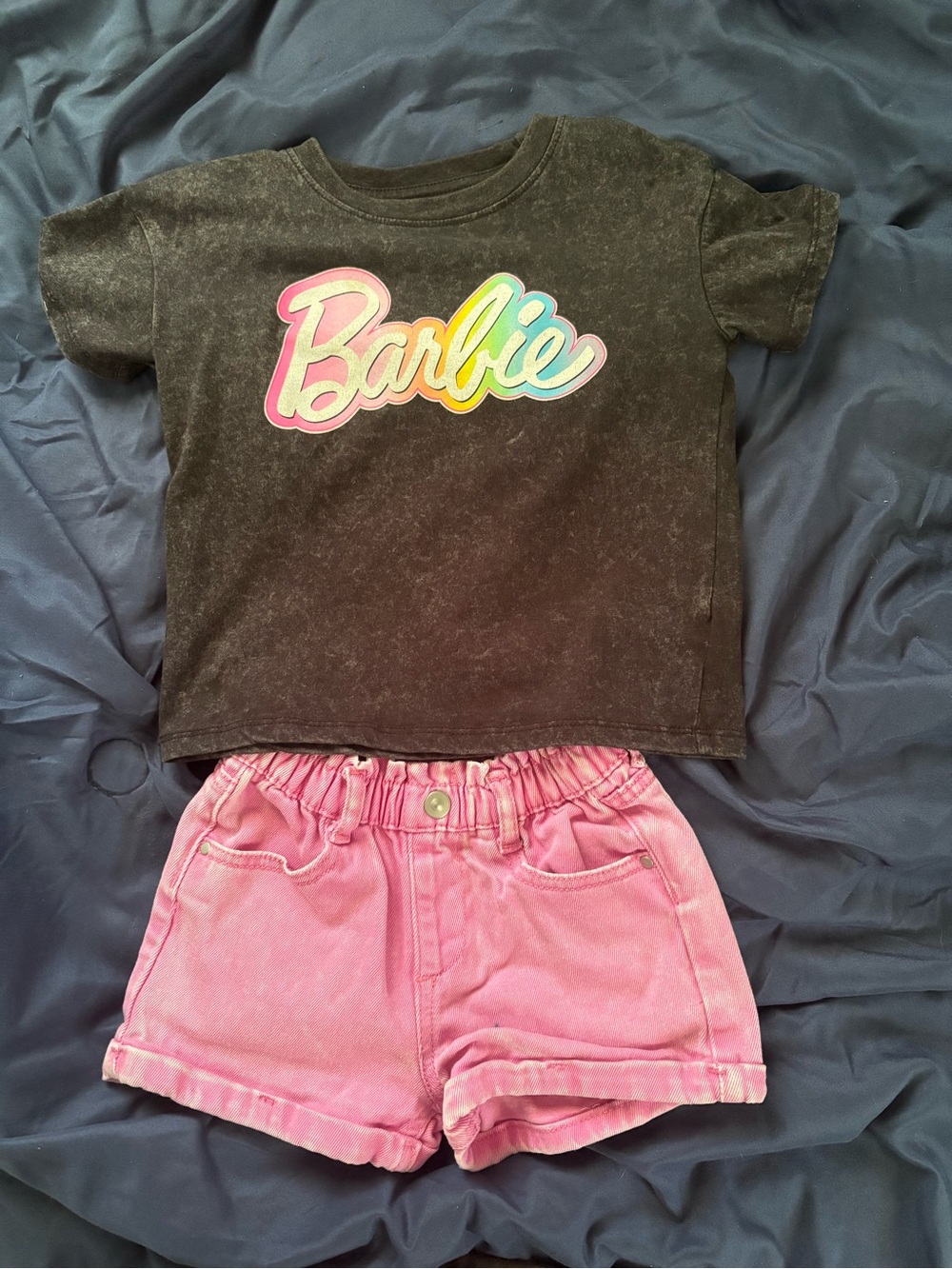 Mattel Barbie Black Tee with Pink Shorts